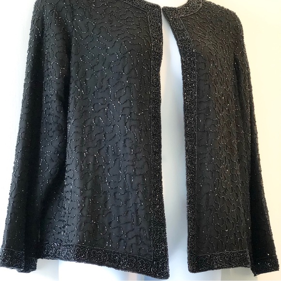 Lovely Black-beaded Jacket Size X-LARGE JMD New York - Picture 5 of 8
